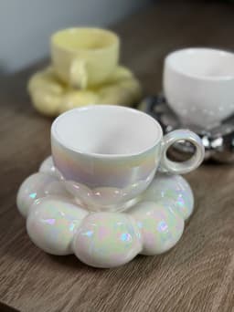 Taza con plato nube - imagen