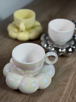 Taza con plato nube - imagen