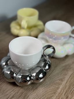 Taza con plato nube - imagen