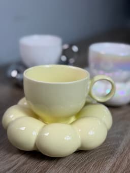 Taza con plato nube - imagen