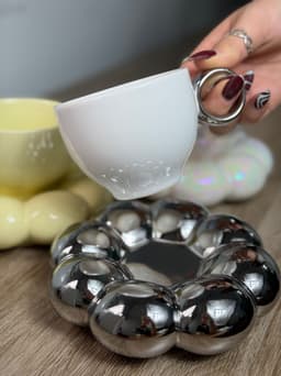 Taza con plato nube - imagen