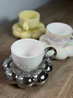 Taza con plato nube - imagen