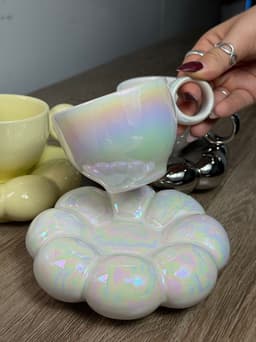 Taza con plato nube - imagen