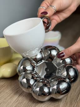 Taza con plato nube - imagen