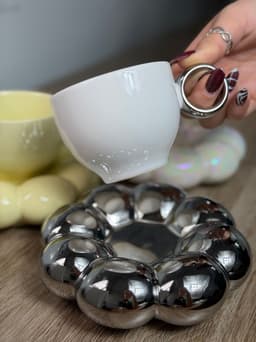Taza con plato nube - imagen