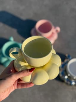 Taza con plato nube - imagen