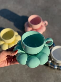Taza con plato nube - imagen