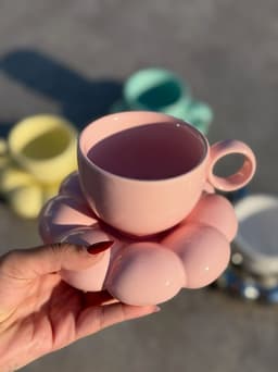 Taza con plato nube - imagen