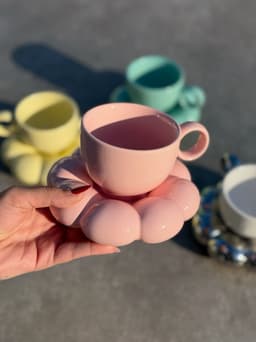 Taza con plato nube