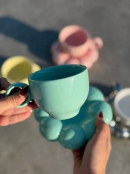 Taza con plato nube - imagen