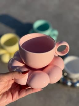Taza con plato nube - imagen
