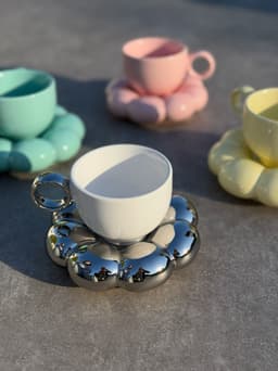 Taza con plato nube - imagen