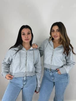 Campera con cierre y Capucha Bianca por mayor ($ 490 c/u mínimo 12 unidades) - imagen