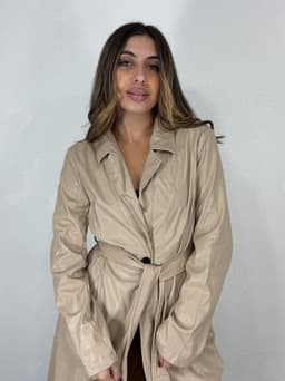 Tapado Simil Cuero con Cinturón Ines por mayor ($1090 c/u mínimo 6 unidades) - imagen