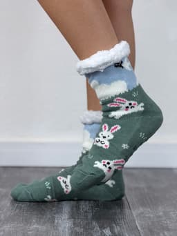 Medias antideslizantes con peluche x Mayor ( Pack de 12 unidades a $112.50 c/u) - imagen
