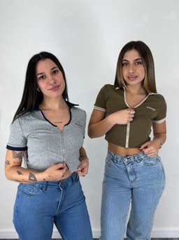 Top remera con cierre por mayor ( Pack de 12 a $ 195 c/u ) - imagen