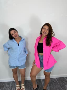 Camisa Oversize  Lisa por mayor ( Pack de 12 a $ 220 c/u ) - imagen