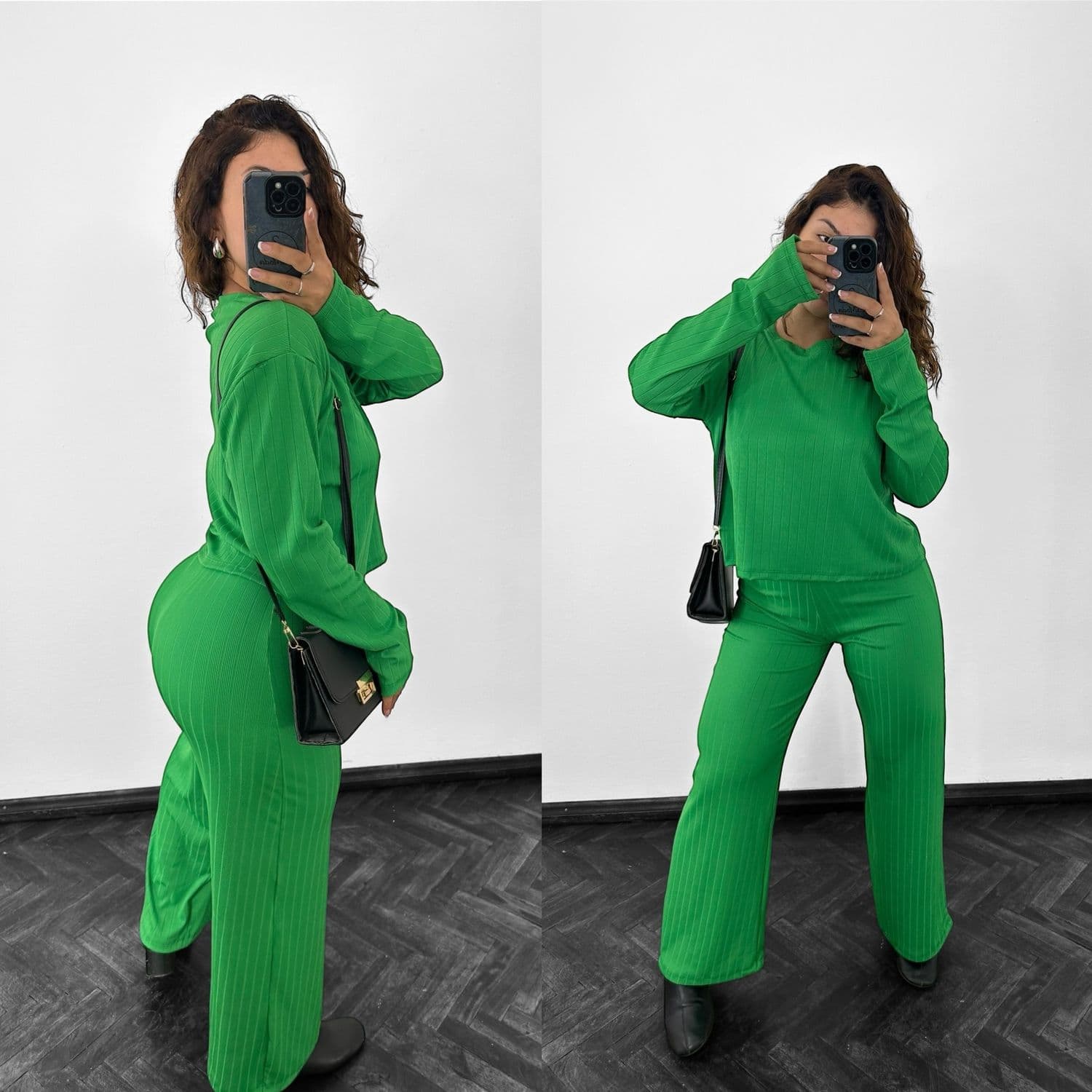 Conjunto de palazo y buzo canelado